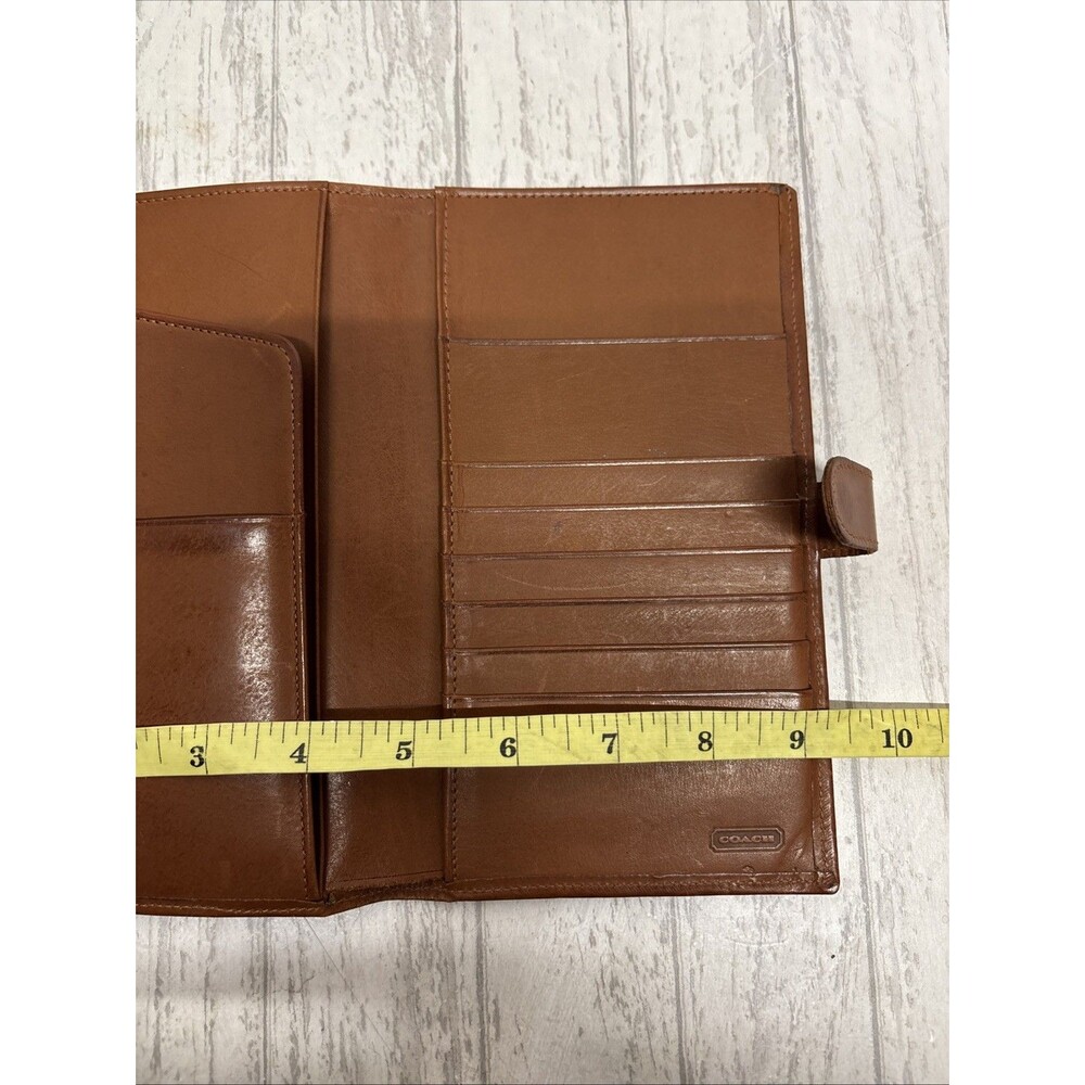Vintage Brown Leather Coach Checkbook Wallet EUC - Picture 6 of 7
